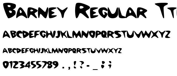 Barney Regular ttnorm font